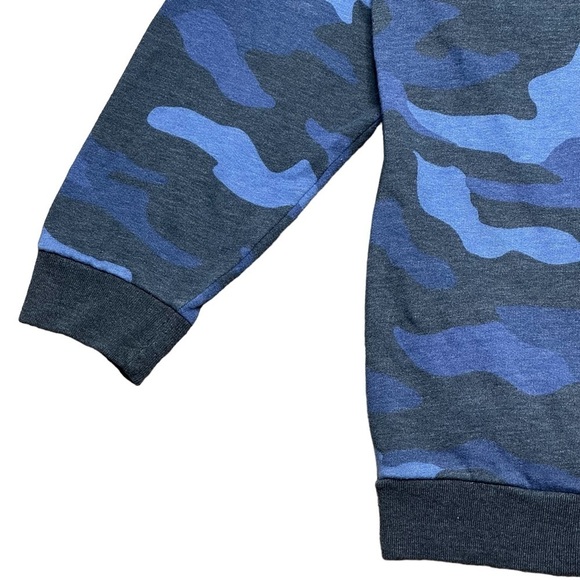 Pink Victorias Secret Sweatshirt Large Blue Camo Sherpa Funnel Neck Pullover - Picture 9 of 13